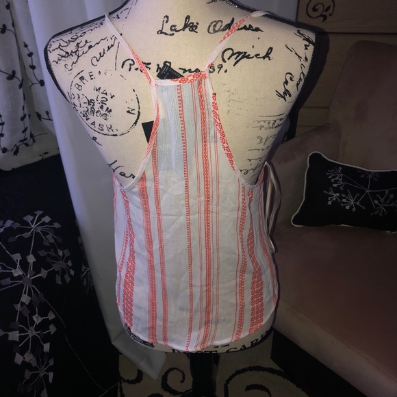 Coral Striped Tank Top Forever 21, size Med - Picture 2 of 3